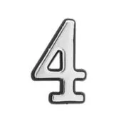 Цифра самоклеящаяся пластиковая 4 Хром