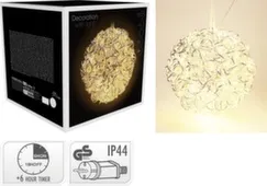 Светильник Шар, 100 led-ламп, диаметр 30 см, адаптер IP44, с таймером, Koopman