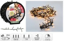 Гирлянда электрическая 1250 led-ламп, длина 2500 см, 220-240 В, адаптер IP44 с контролером и таймером, Koopman