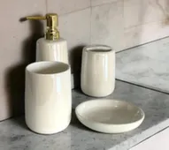 Набор для ванной керамический 4в1 белый,ALROSSA