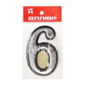 Цифра самоклеящаяся пластиковая Хром 6