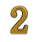 Цифра самоклеящаяся пластиковая Золото 2