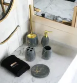 Набор для ванной керамический 5в1 серый мрамор, ALROSSA