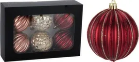 Ёлочное украшение Шар, диаметром 8 см, набор 6 шт, в ассортименте, Koopman