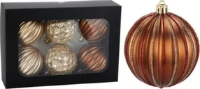 Ёлочное украшение Шар, диаметром 8 см, набор 6 шт, в ассортименте, Koopman