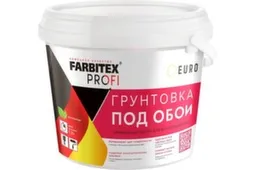 Грунтовка под обои акриловая укрывающая, белая, 1,5 кг, Farbitex Profi