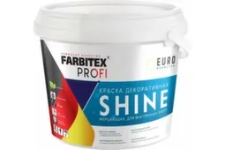 Краска акриловая Shine, влагостойкая, мерцающая, белая, 3 кг, Farbitex Profi