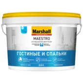 Краска водно-дисперсионная Marshall MAESTRO Интерьерная фантазия глубокоматовая BW, 2,5л