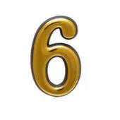 Цифра самоклеящаяся пластиковая Золото 6