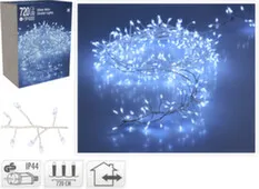 Гирлянда электрическая, белый, 720 led-ламп, длина 720 см, работает от сети на напряжении 220-240 В, адаптер IP44, Koopman