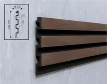 Панель 3D стеновая из полимера 130x15x3000мм, Орешник, Solid