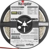 Светодиодная лента СД NLS 3528WW120 9,6Вт/м IP65 3000K 12В (бухта 5 м) Navigator