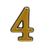 Цифра самоклеящаяся пластиковая Золото 4