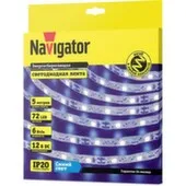 Светодиодная лента SMD2835 6Вт/м IP20 Синий 12В (бухта 5 м) Navigator