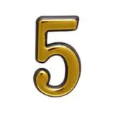 Цифра самоклеящаяся пластиковая Золото 5