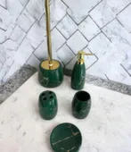 Набор для ванной керамический 5в1 зеленый мрамор, ALROSSA