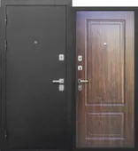 Дверь металлическая Толстяк 9 см (букле черный) Грецкий орех 960мм Левое, Феррони