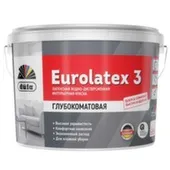 Краска водно-дисперсионная латексная Eurolatex 3, 10 л, Dufa