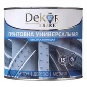 Грунтовка универсальная быстросохнущая, серая, 1,9 кг, Dekor