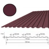 Профлист стеновой 6x1,2 м Н8 красное вино 0,4мм 7,2м2 МЕТАЛЛПРОФИЛЬ