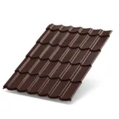 Металлочерепица глянцевая 0,4 мм коричневая RAL 8017