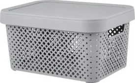 Корзинка для хранения с крышкой Stockholm, 5 л серый шторм, Plast Team