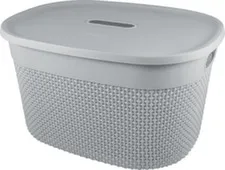 Корзина для хранения с крышкой Oslo 18л серый шторм, Plast Team