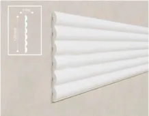 Панель 3D стеновая из полимера 120x8x3000мм, белая, Solid