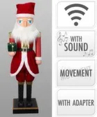 Декорация Санта-щелкунчик, 50x42x200 см, озвученная, с движением, с функцией блютуз, с датчиком движения, работает от сети на напряжении 220-240 В, Koopman