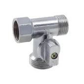 Кран шаровой-тройник для бытовой техники 1/2"х3/4"х1/2" НР-НР-ВР, Fado