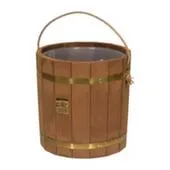 Ведро 13 л. (термо) с латунным обручем, пластиковой вставкой, липа, Банные штучки