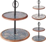 Блюдо двухъярусное декоративное, высота 43 см, в ассортименте, Koopman