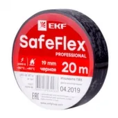 Изолента ПВХ черная 15мм х 20м, EKFSafeFlex