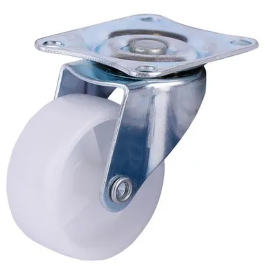 Купить Опора колесная поворотная на площадке 50 мм, нейлон, белый, 1 шт, Стройбат в интернет-магазине Akvilon.kz