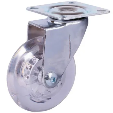 Купить Опора колесная поворотная на площадке, 75 мм, полиуретан/пластик, прозрачный, 1 шт, Стройбат в интернет-магазине Akvilon.kz
