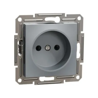Купить Сталь розетка 1- мест.16А без з/к Asfora в интернет-магазине Akvilon.kz