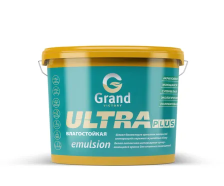 Купить Водоэмульсия влагостойкая ultra plus emulsion 22 кг, Grand Victory в интернет-магазине Akvilon.kz