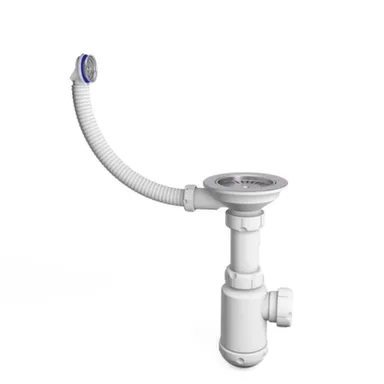 Купить Сифон GRAND 3 1/2 ЭКОНОМ 370-11-24 с кругл. переливом и винтом в интернет-магазине Akvilon.kz