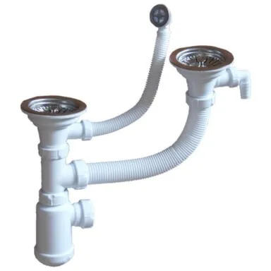 Купить Сифон двойной GRAND 3 1/2 ЭКОНОМ 391-11-24 в интернет-магазине Akvilon.kz