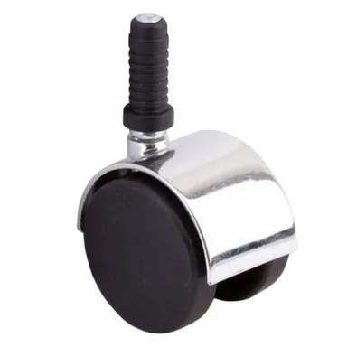 Купить Ролик двойной со штифтом 50 мм, пластик, черный/хром, 1 шт, Стройбат в интернет-магазине Akvilon.kz