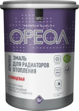 Купить Эмаль для радиаторов акриловая, белая глянцевая, 1,1 кг, Ореол в интернет-магазине Akvilon.kz