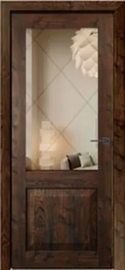 Купить Дверь межкомнатная Кавказ Остекленное Орех шоколадный 900 UBERTURE в интернет-магазине Akvilon.kz