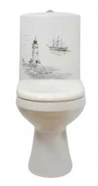 Купить Унитаз напольный ЛЕДА Декор Премиум, Оскольская Керамика в интернет-магазине Akvilon.kz