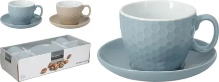 Купить Кружка 230 мл, с блюдцем диаметром 14 см, набор 6 шт, в ассортименте, Koopman в интернет-магазине Akvilon.kz