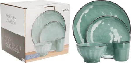 Купить Набор посуды из 16 предметов: тарелка диаметром 27 см - 4 шт, тарелка диаметром 21 см - 4 шт, миска, размер 13x13x7,5 см - 4 шт, кружка размером 7,4x7,4x8,1 см - 4 шт, Koopman в интернет-магазине Akvilon.kz