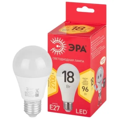 Купить Лампочка светодиодная Red Line LED A65-18W-827-E27 R E27 / Е27 18 Вт груша теплый белый свет, Эра в интернет-магазине Akvilon.kz