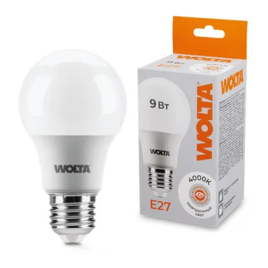 Купить Светодиодная лампа 25S60BL9E27 9Вт 4000К E27, Wolta в интернет-магазине Akvilon.kz