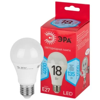 Купить Лампочка светодиодная Red Line LED A65-18W-840-E27 R E27 / Е27 18 Вт груша нейтральный белый свет, Эра в интернет-магазине Akvilon.kz