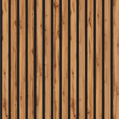 Купить Панель стеновая акустическая, черный войлок, рейки МДФ Stella 2780x600x21 мм Пекан в интернет-магазине Akvilon.kz