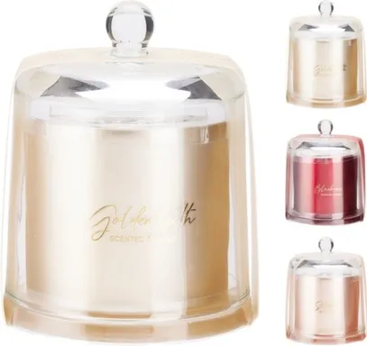 Купить Свеча залитая в стакан со стеклянным куполом 10,8x13,3 см, в ассортименте, Koopman в интернет-магазине Akvilon.kz